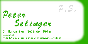 peter selinger business card